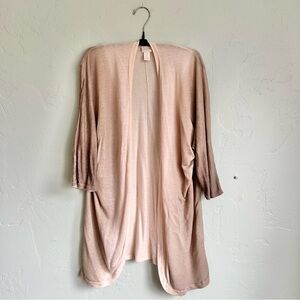 Chico's Women’s Cream Beige Ombre Open Front 3/4 Sleeve Knit Cardigan Size Large